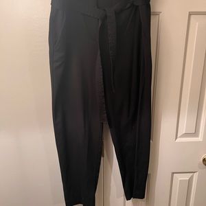 Black Loft pants with tie belt